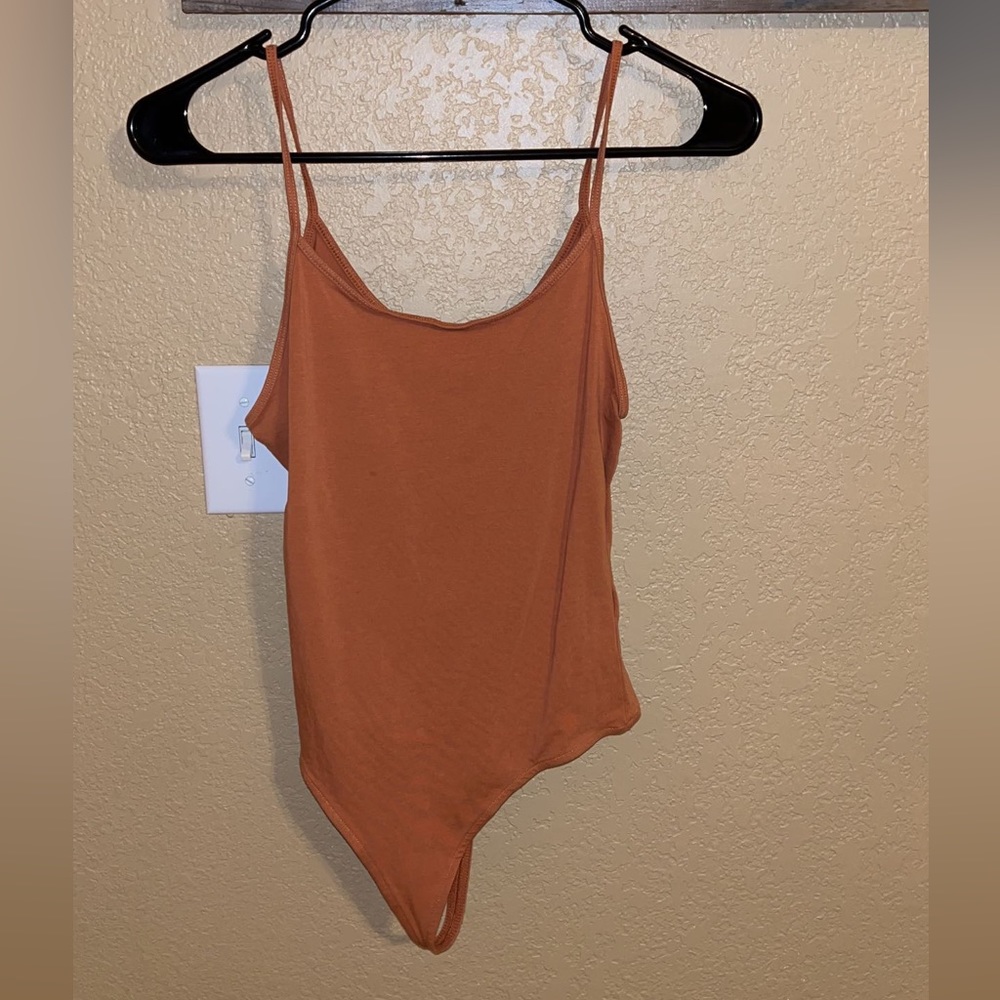 Orange brass plum bodysuit